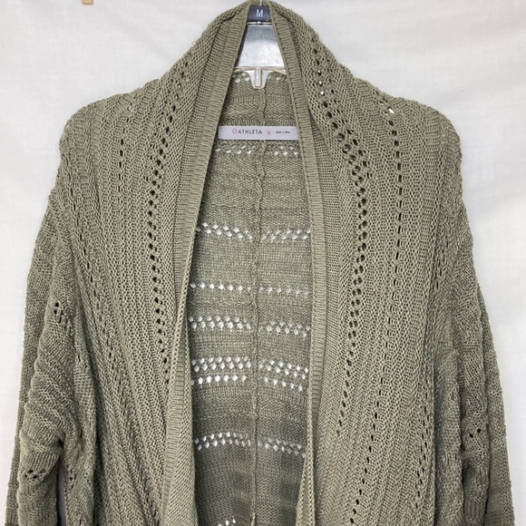 Athleta Olive Green Ombre Wilton Wrap Cardigan M - Picture 4 of 11